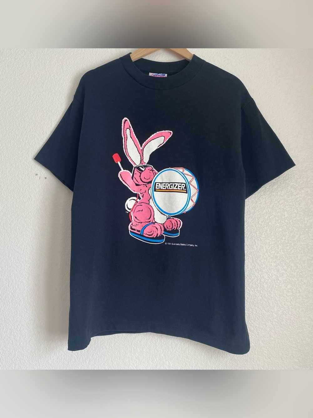 1991 Energizer Bunny graphic t-shirt, black, L